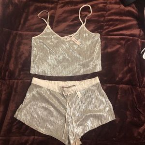 Victoria’s Secret gold satin sleep set